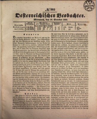 Der Oesterreichische Beobachter Mittwoch 30. Oktober 1839