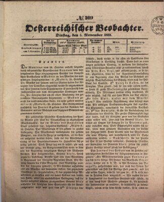 Der Oesterreichische Beobachter Dienstag 5. November 1839