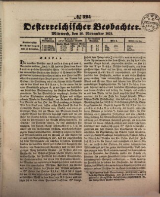 Der Oesterreichische Beobachter Mittwoch 20. November 1839