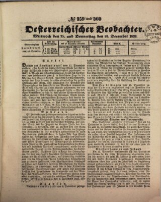 Der Oesterreichische Beobachter Donnerstag 26. Dezember 1839