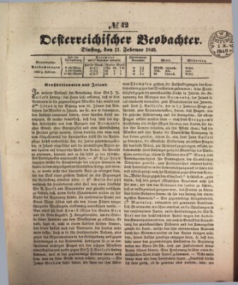 Der Oesterreichische Beobachter Dienstag 11. Februar 1840