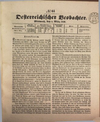 Der Oesterreichische Beobachter Mittwoch 4. März 1840