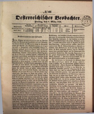 Der Oesterreichische Beobachter Freitag 6. März 1840