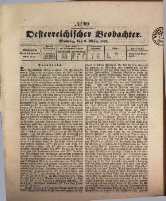 Der Oesterreichische Beobachter Montag 9. März 1840