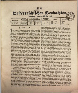 Der Oesterreichische Beobachter Dienstag 24. März 1840