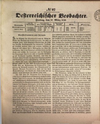 Der Oesterreichische Beobachter Freitag 27. März 1840