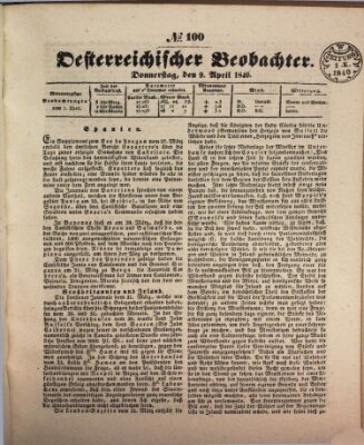 Der Oesterreichische Beobachter Donnerstag 9. April 1840