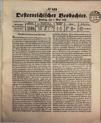 Der Oesterreichische Beobachter Freitag 1. Mai 1840