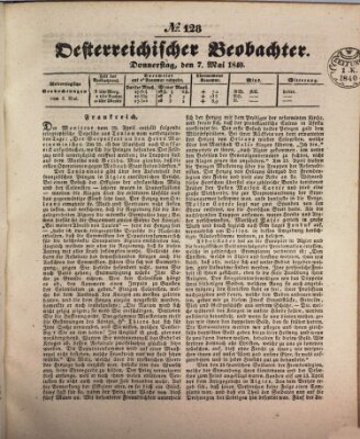 Der Oesterreichische Beobachter Donnerstag 7. Mai 1840