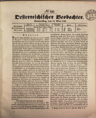 Der Oesterreichische Beobachter Donnerstag 14. Mai 1840