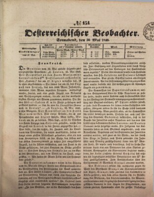 Der Oesterreichische Beobachter Samstag 30. Mai 1840