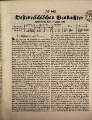 Der Oesterreichische Beobachter Mittwoch 10. Juni 1840