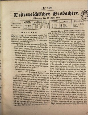 Der Oesterreichische Beobachter Montag 15. Juni 1840