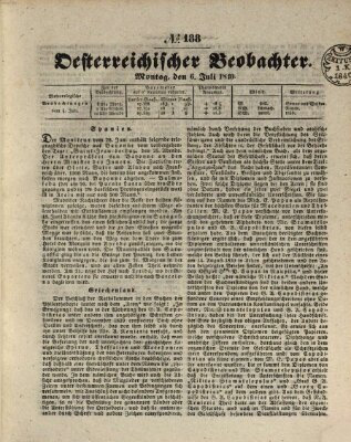 Der Oesterreichische Beobachter Montag 6. Juli 1840