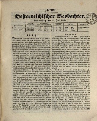 Der Oesterreichische Beobachter Donnerstag 23. Juli 1840