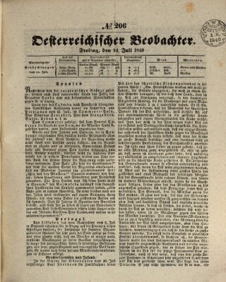 Der Oesterreichische Beobachter Freitag 24. Juli 1840