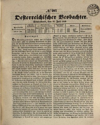 Der Oesterreichische Beobachter Samstag 25. Juli 1840