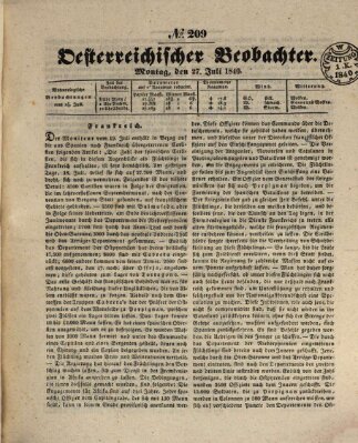 Der Oesterreichische Beobachter Montag 27. Juli 1840