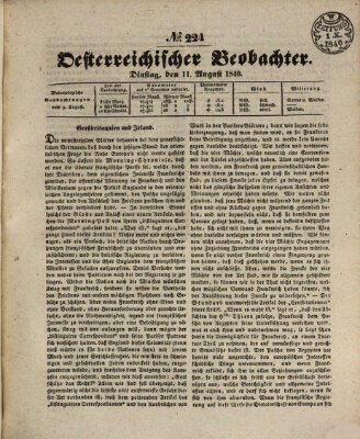 Der Oesterreichische Beobachter Dienstag 11. August 1840