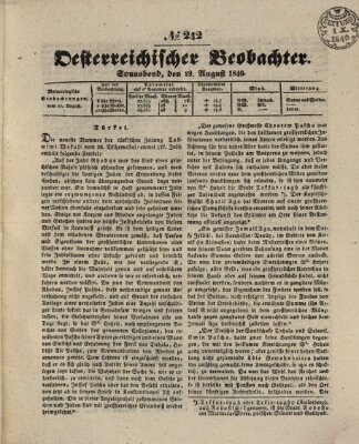 Der Oesterreichische Beobachter Samstag 29. August 1840