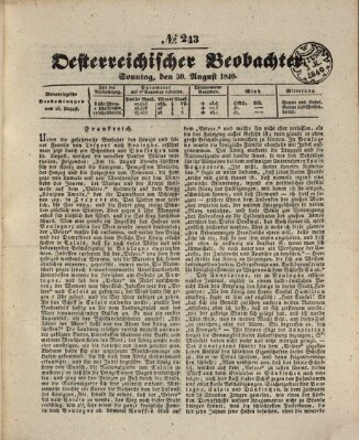 Der Oesterreichische Beobachter Sonntag 30. August 1840