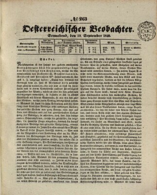 Der Oesterreichische Beobachter Samstag 19. September 1840