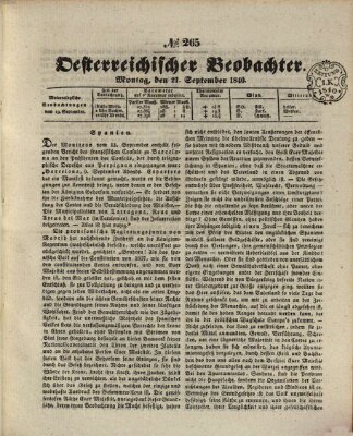 Der Oesterreichische Beobachter Montag 21. September 1840