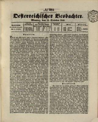 Der Oesterreichische Beobachter Montag 19. Oktober 1840