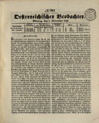 Der Oesterreichische Beobachter Montag 9. November 1840