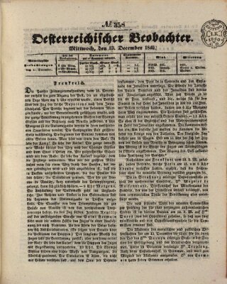 Der Oesterreichische Beobachter Mittwoch 23. Dezember 1840