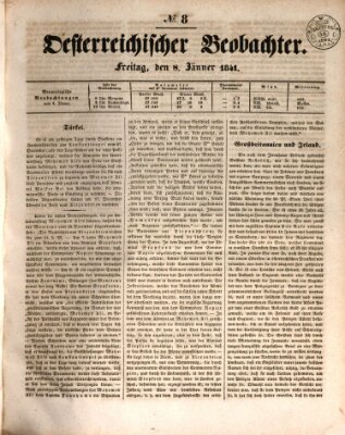 Der Oesterreichische Beobachter Freitag 8. Januar 1841