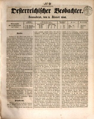 Der Oesterreichische Beobachter Samstag 9. Januar 1841