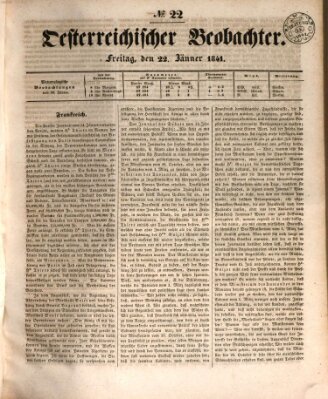 Der Oesterreichische Beobachter Freitag 22. Januar 1841