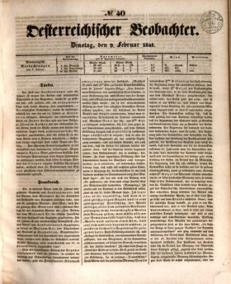 Der Oesterreichische Beobachter Dienstag 9. Februar 1841