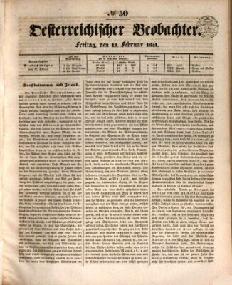 Der Oesterreichische Beobachter Freitag 19. Februar 1841