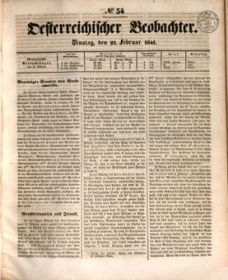 Der Oesterreichische Beobachter Dienstag 23. Februar 1841