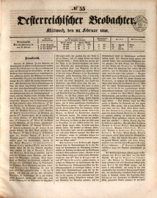 Der Oesterreichische Beobachter Mittwoch 24. Februar 1841