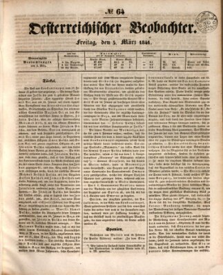 Der Oesterreichische Beobachter Freitag 5. März 1841