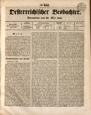 Der Oesterreichische Beobachter Samstag 22. Mai 1841