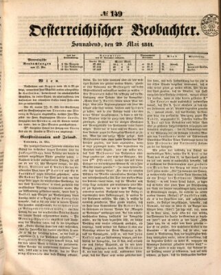 Der Oesterreichische Beobachter Samstag 29. Mai 1841