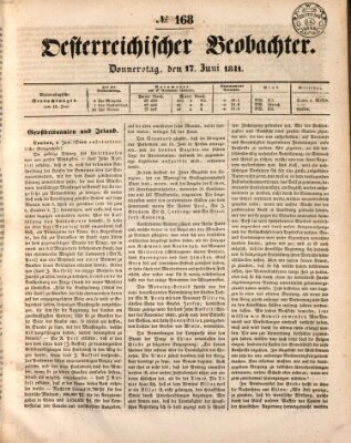 Der Oesterreichische Beobachter Donnerstag 17. Juni 1841