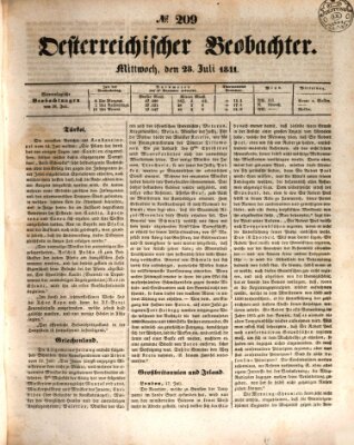 Der Oesterreichische Beobachter Mittwoch 28. Juli 1841