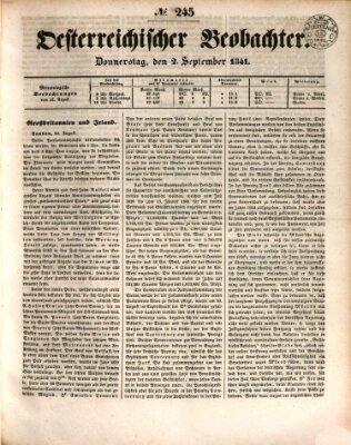 Der Oesterreichische Beobachter Donnerstag 2. September 1841