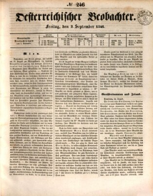 Der Oesterreichische Beobachter Freitag 3. September 1841