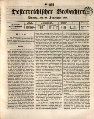 Der Oesterreichische Beobachter Dienstag 21. September 1841