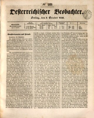 Der Oesterreichische Beobachter Freitag 8. Oktober 1841