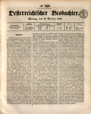 Der Oesterreichische Beobachter Montag 18. Oktober 1841