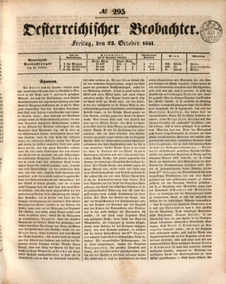 Der Oesterreichische Beobachter Freitag 22. Oktober 1841