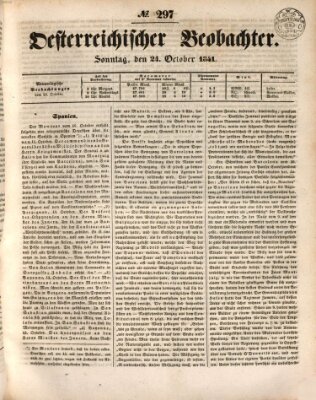 Der Oesterreichische Beobachter Sonntag 24. Oktober 1841