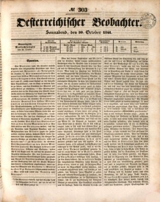 Der Oesterreichische Beobachter Samstag 30. Oktober 1841